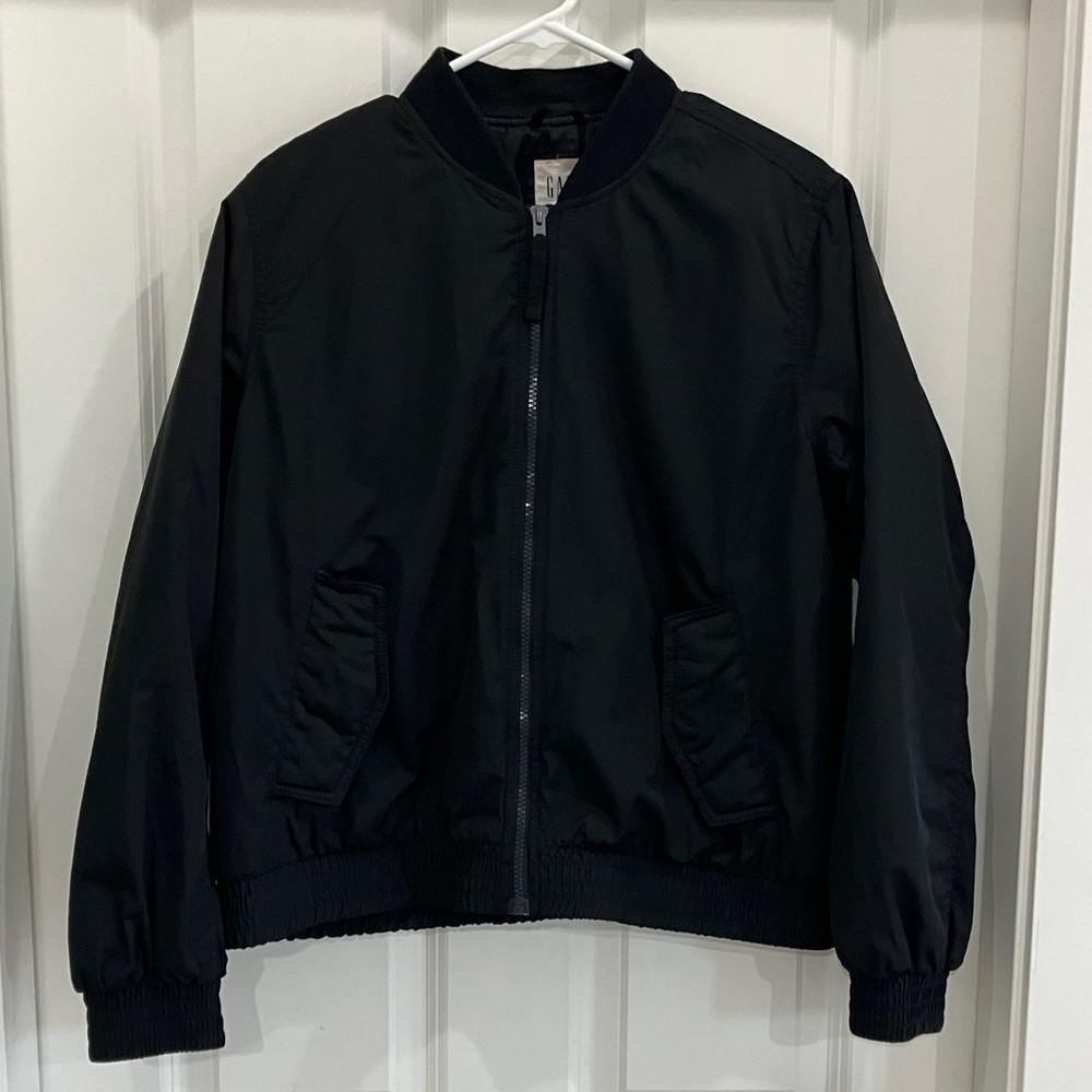 GAP , women’s large, nylon bomber jacket.